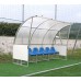 Panchine campo calcio per allenatori ed atleti, modello PARABOLICO, lunghezza mt.4 (n.8 posti seduta)